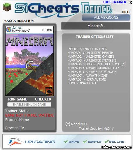 Чит для Minecraft 1.2.4 [Трейнер]